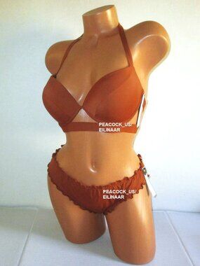 38DD/L Victoria Secret Swim Hottie Push Up Top Bikini Set Ruffle Cheeky Bottom
